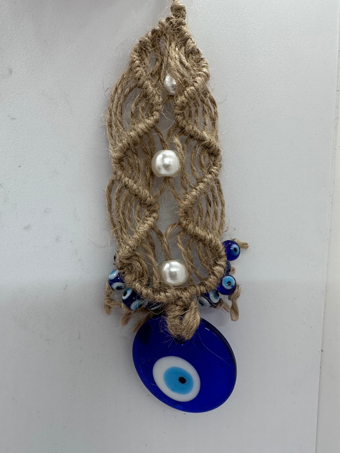 Dk Blue Evil Eye Hanger Glass