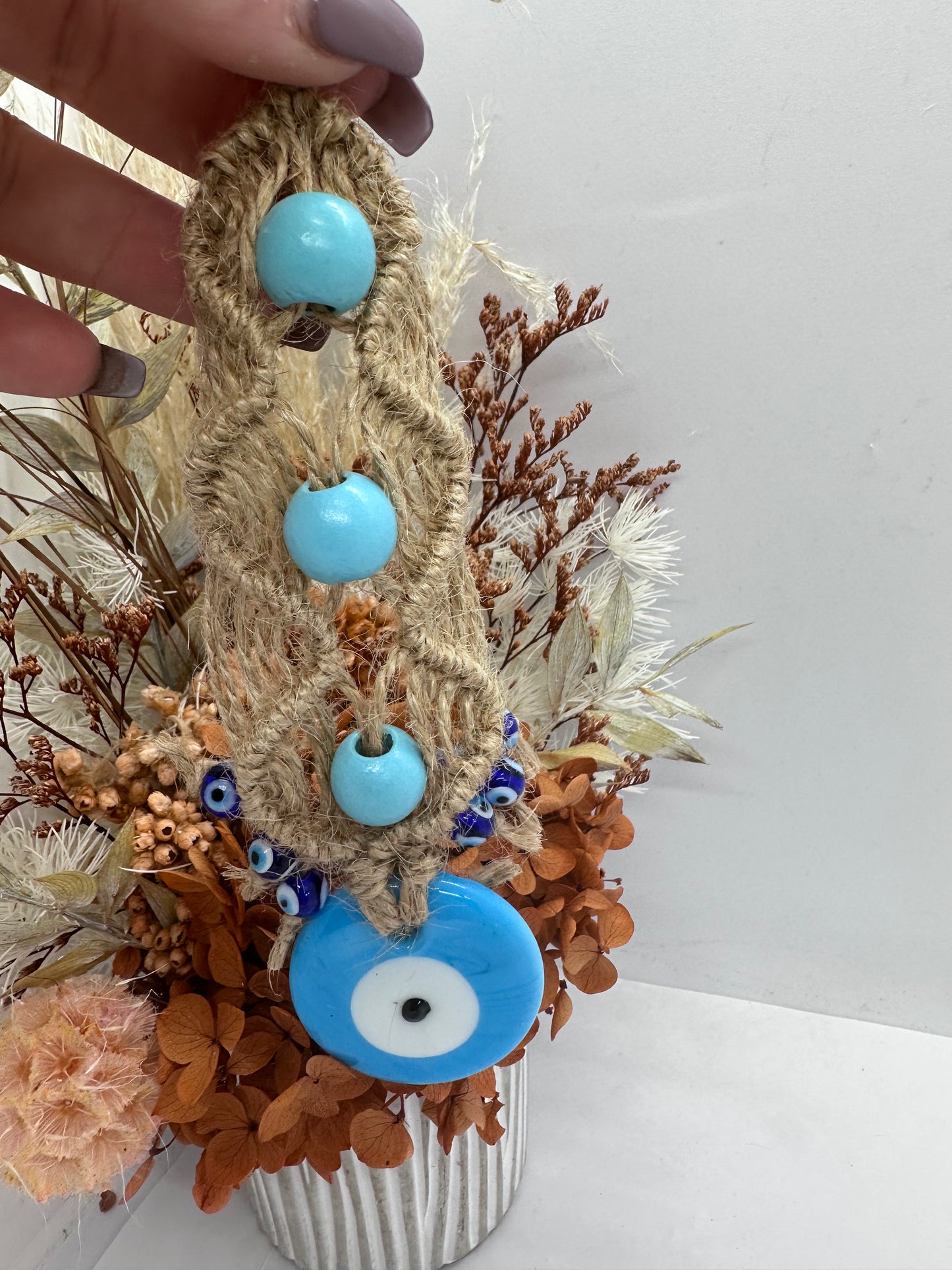 Blue Evil Eye Hanger Glass