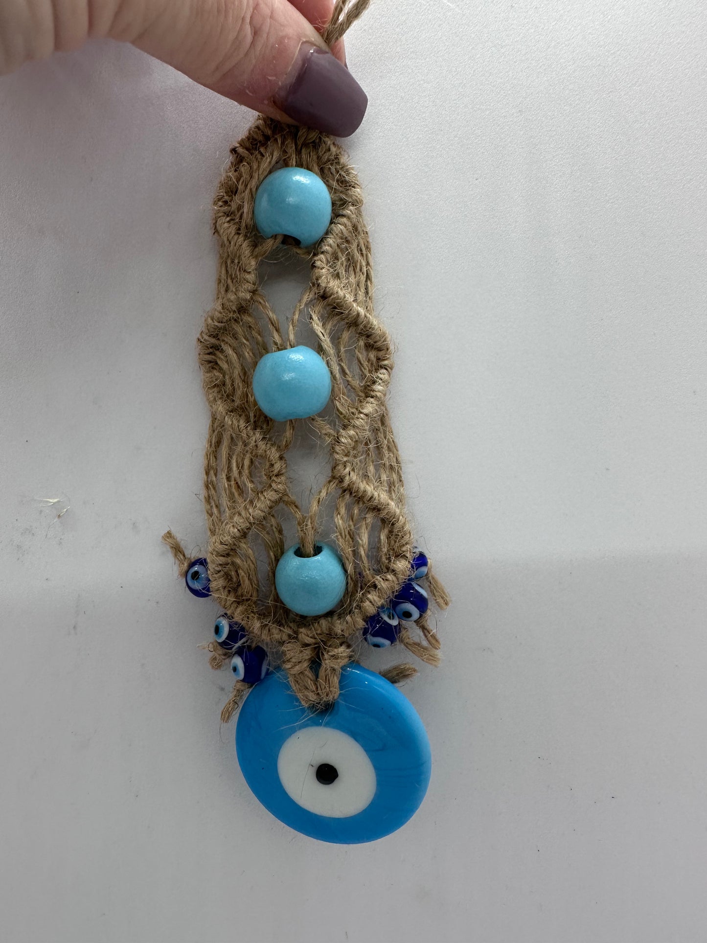 Blue Evil Eye Hanger Glass
