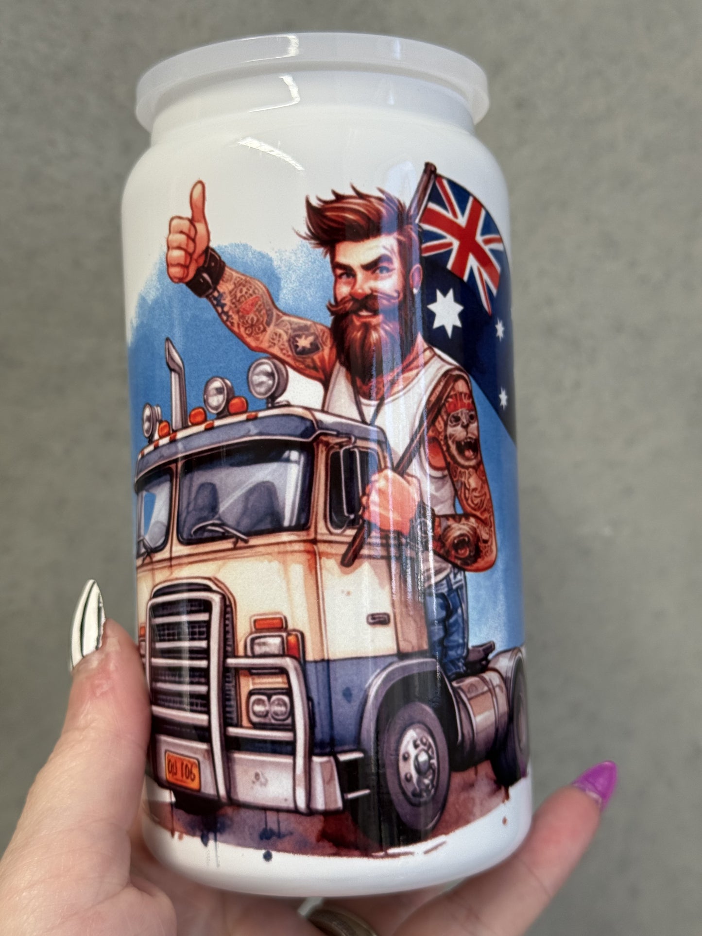 Aussie Trucker 16oz double wall hot/cold tumbler