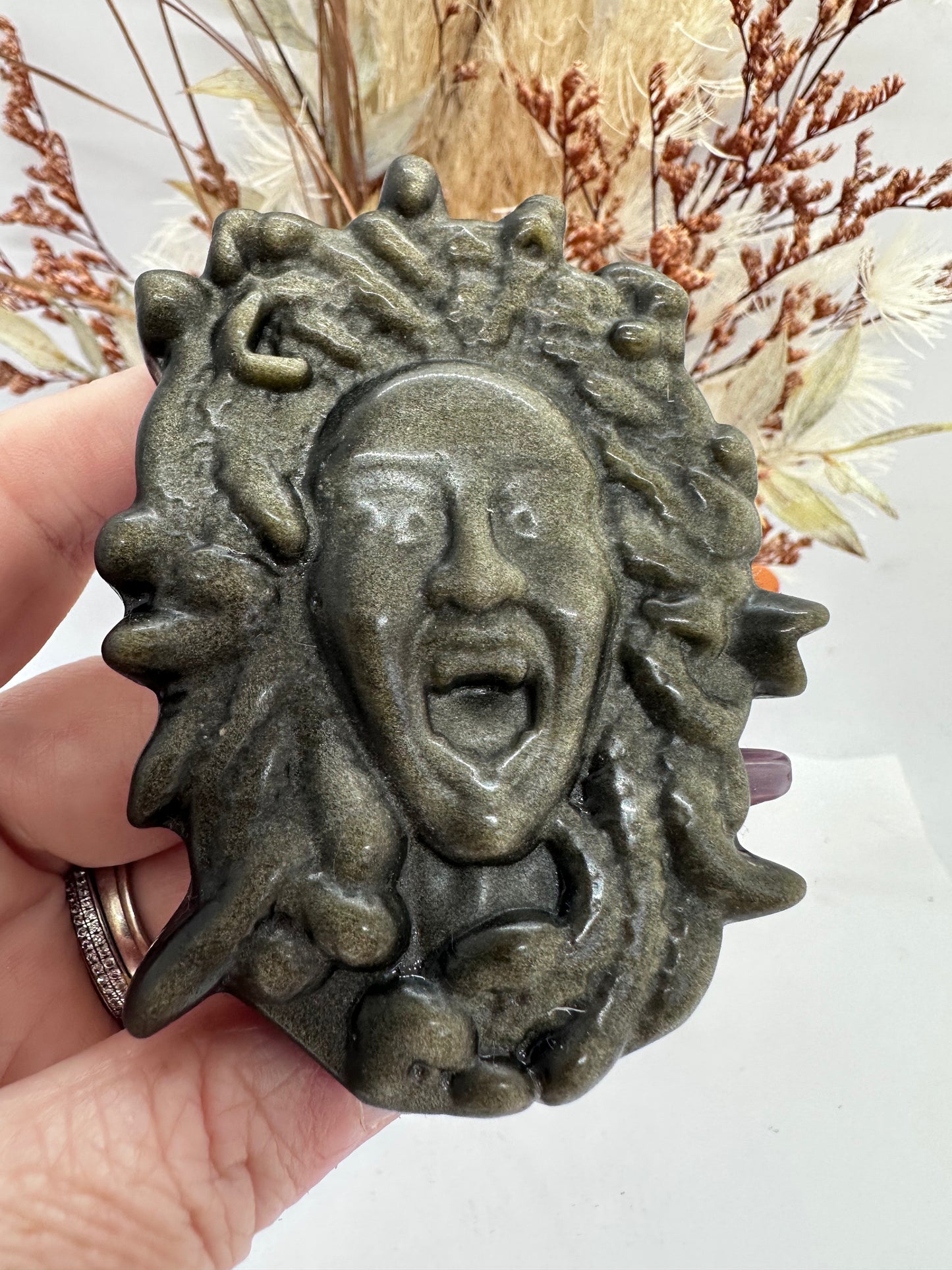 Gold Sheen Obsidian Medusa