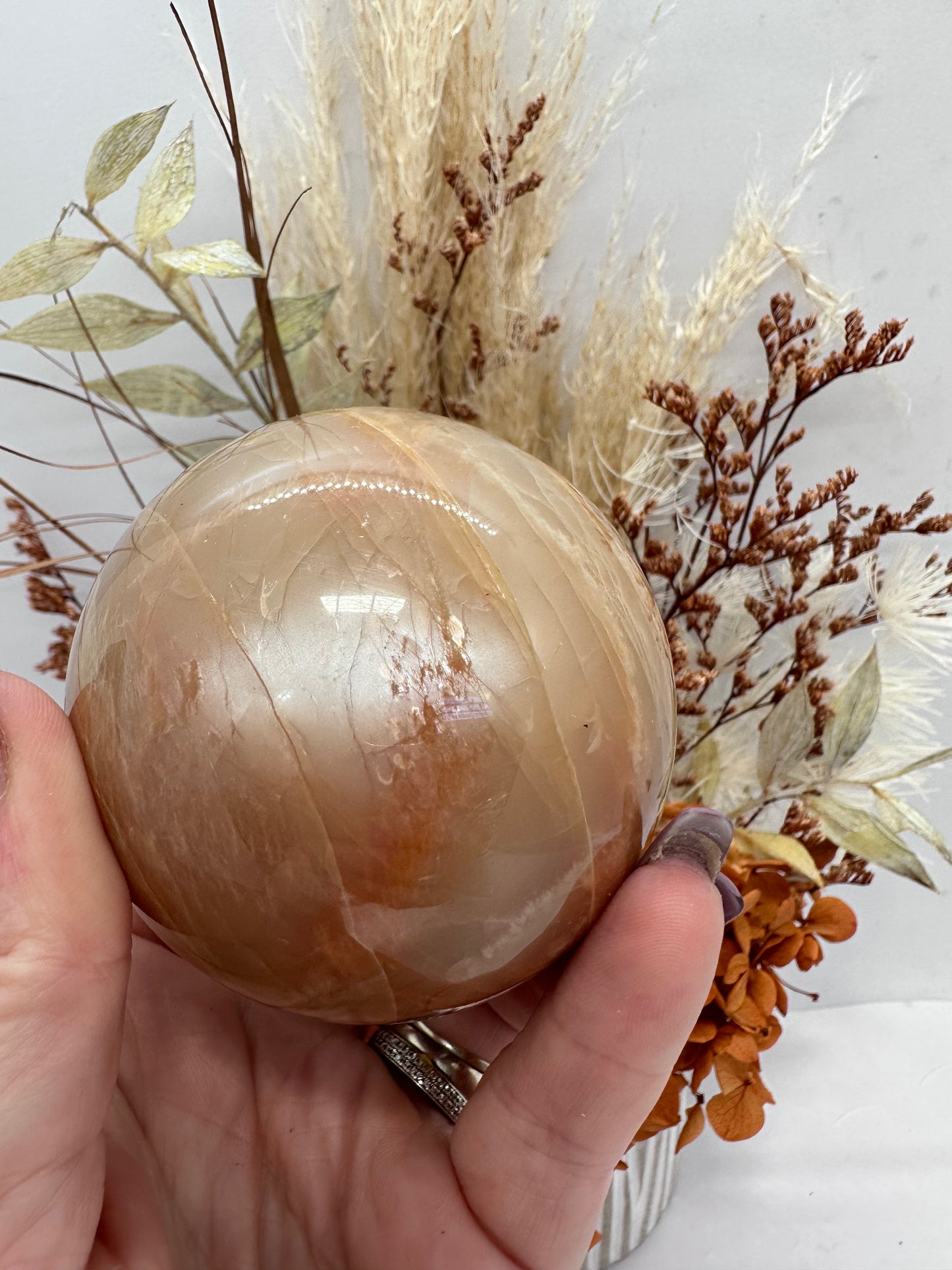 Peach Moonstone Sphere