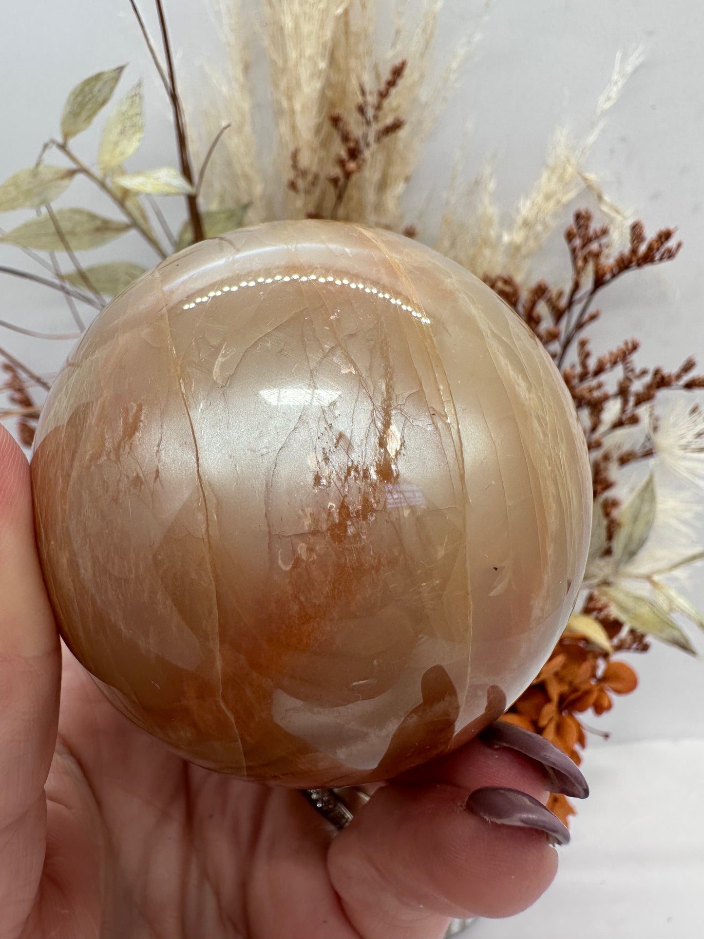 Peach Moonstone Sphere