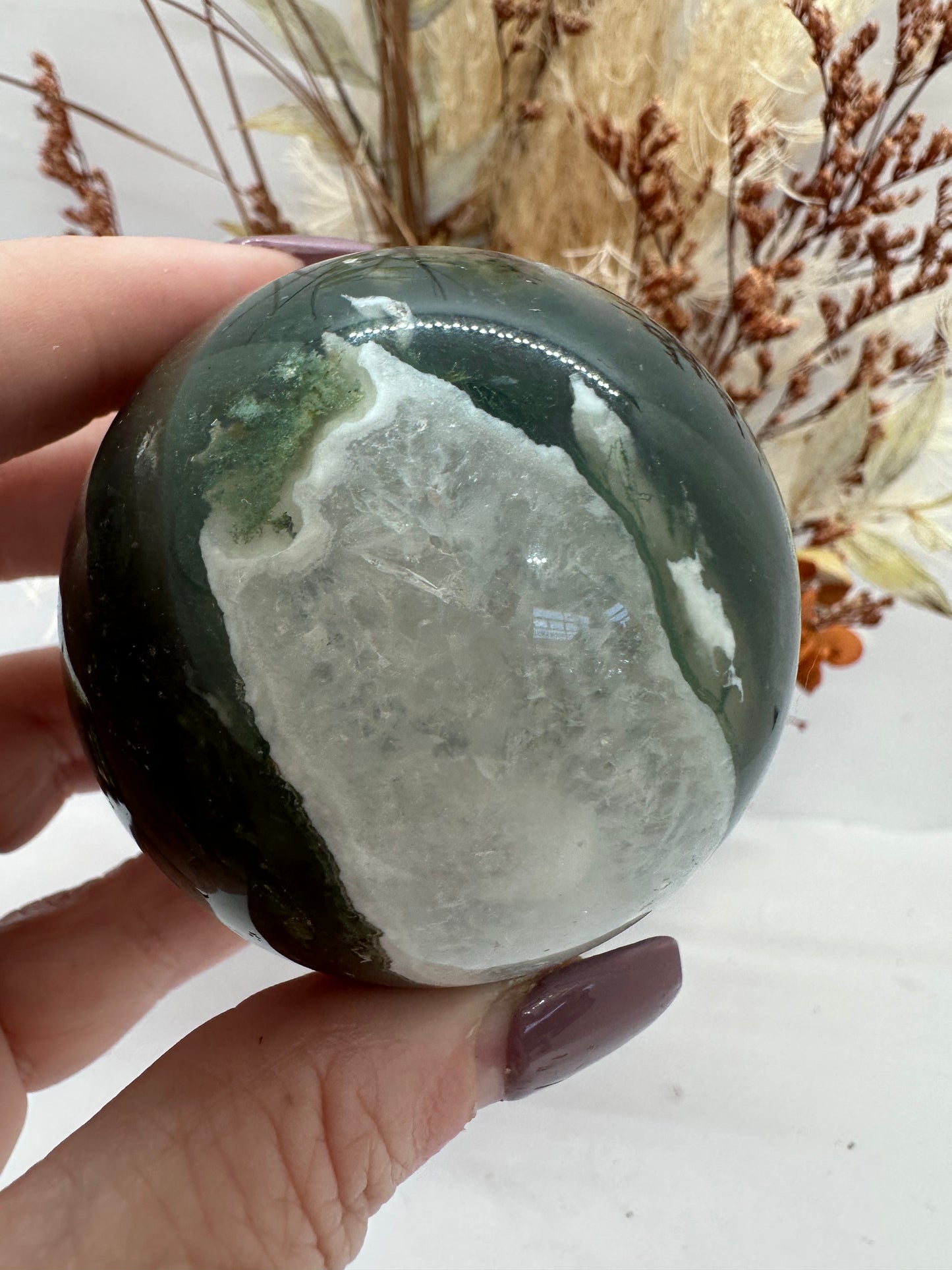 Druze Moss Agate Sphere