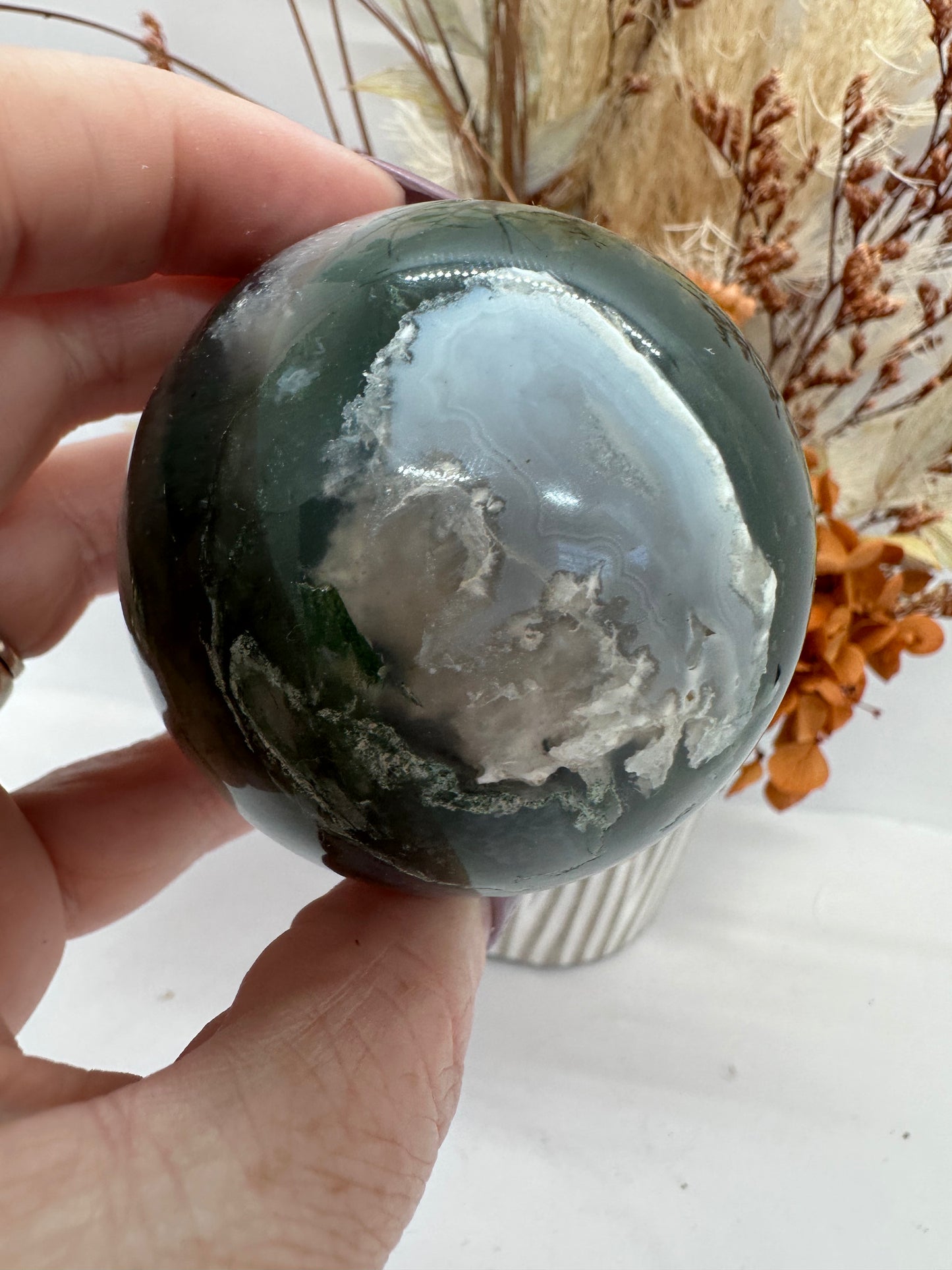 Druze Moss Agate Sphere