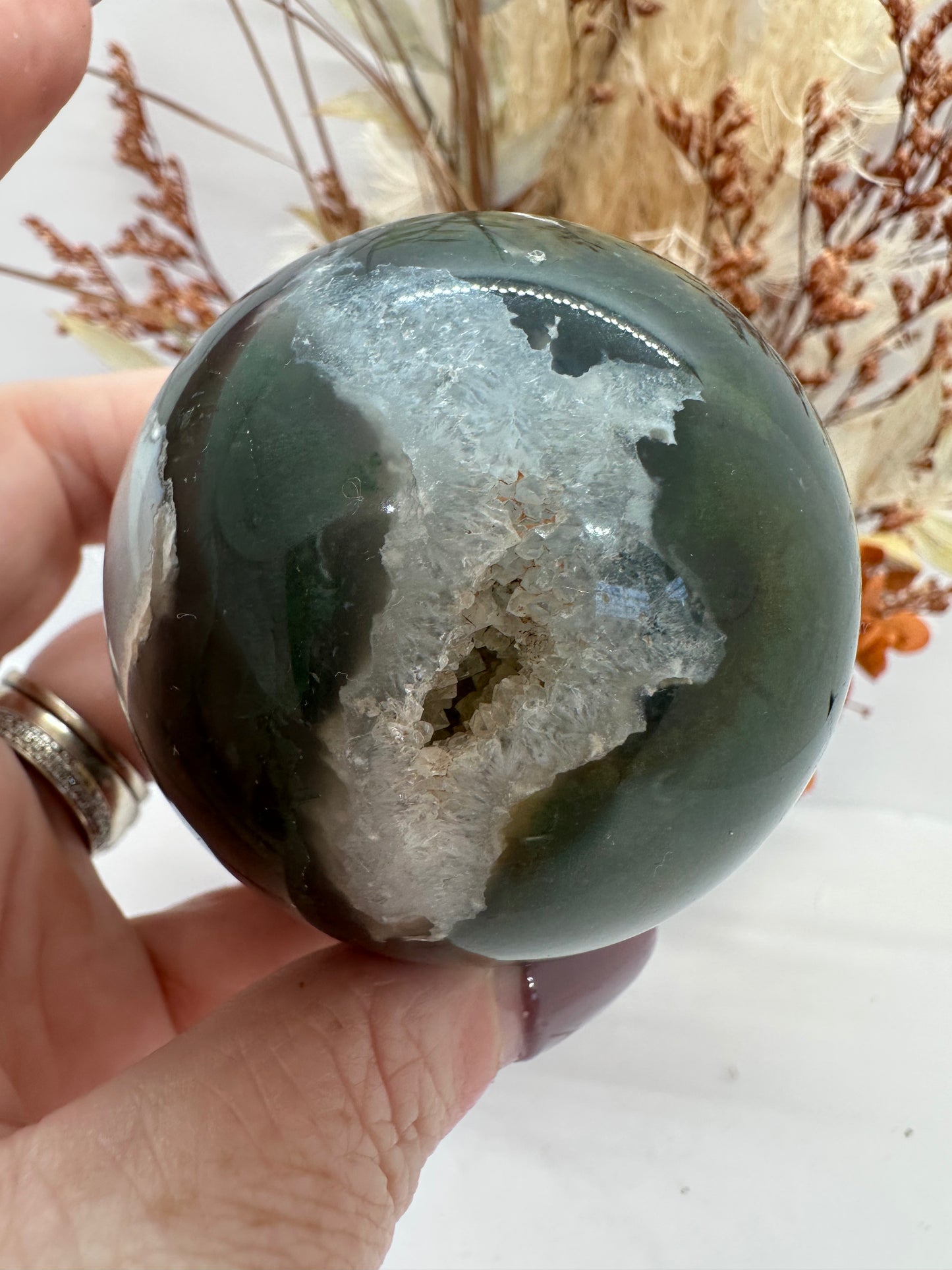 Druze Moss Agate Sphere