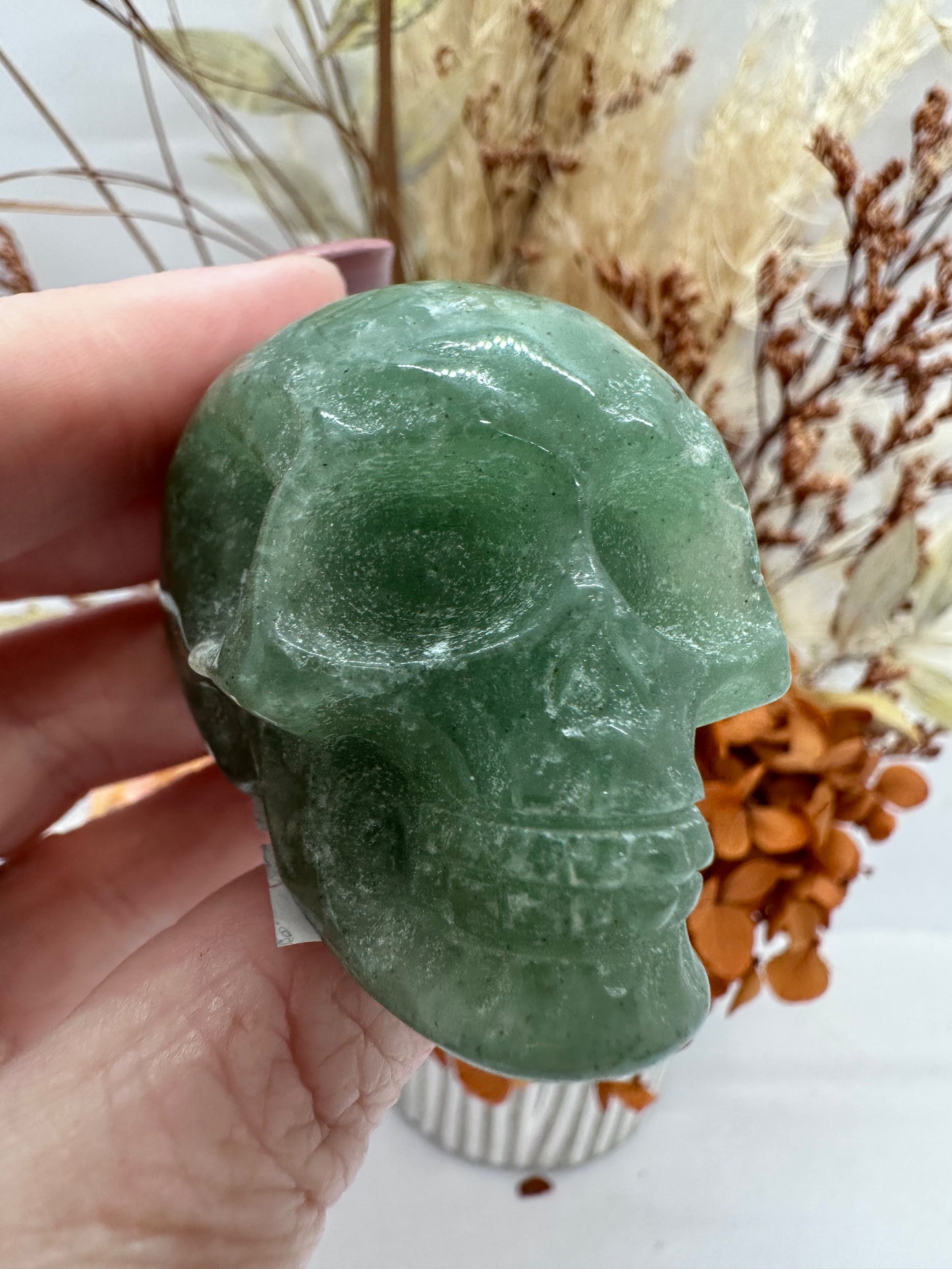 Green Adventurine Skull