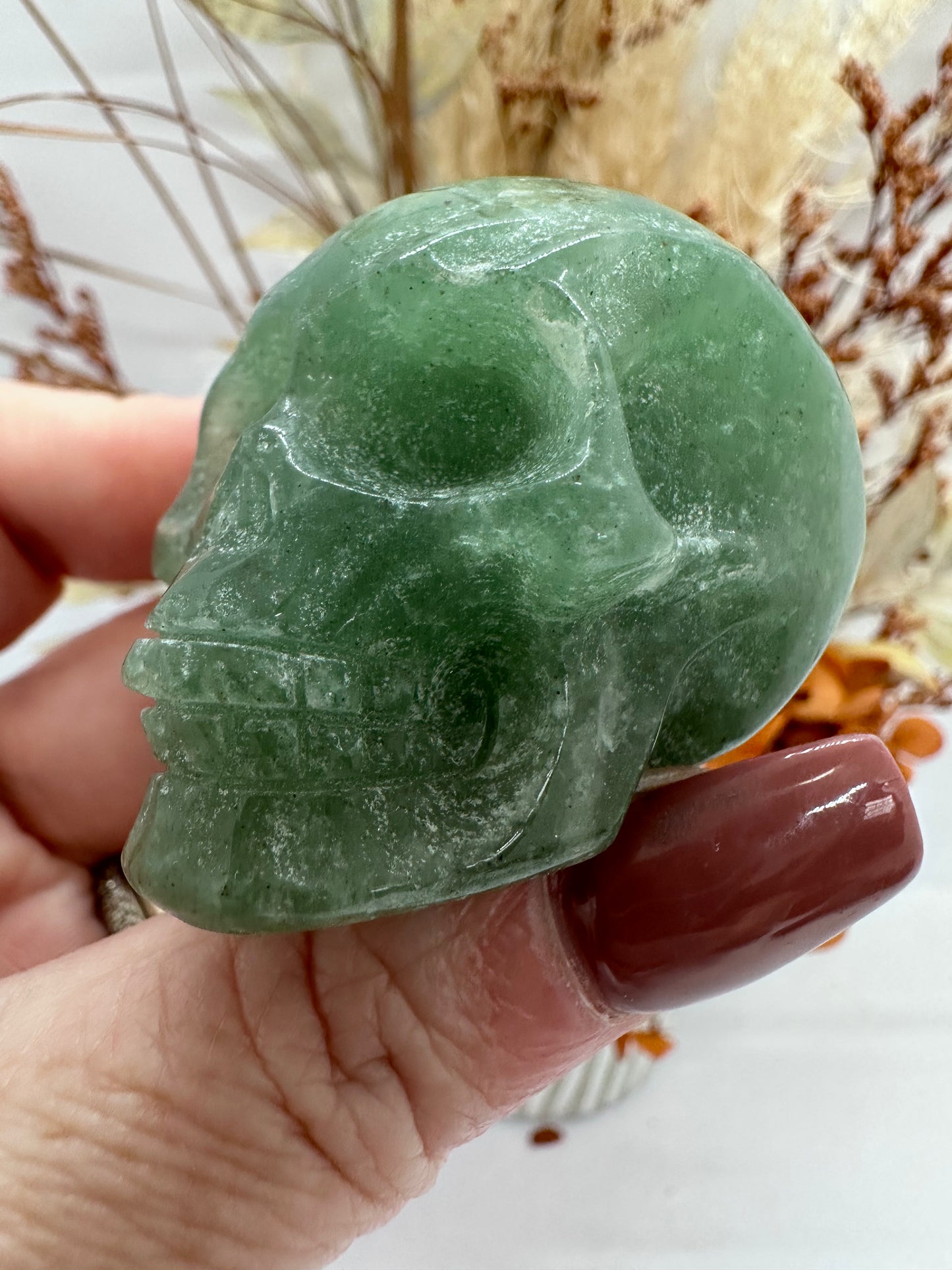 Green Adventurine Skull