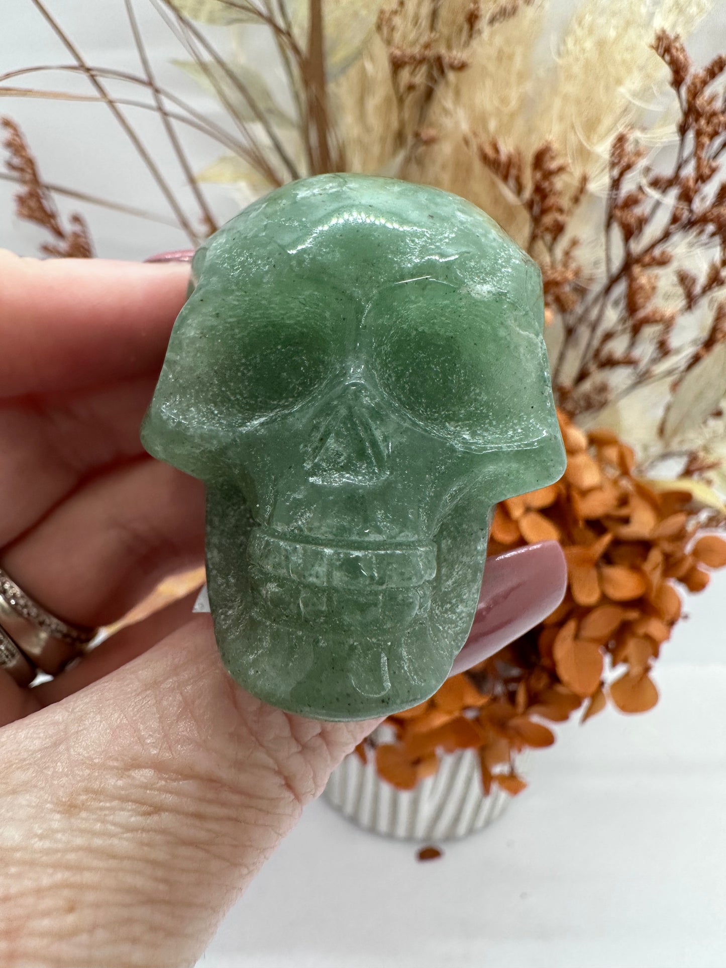 Green Adventurine Skull