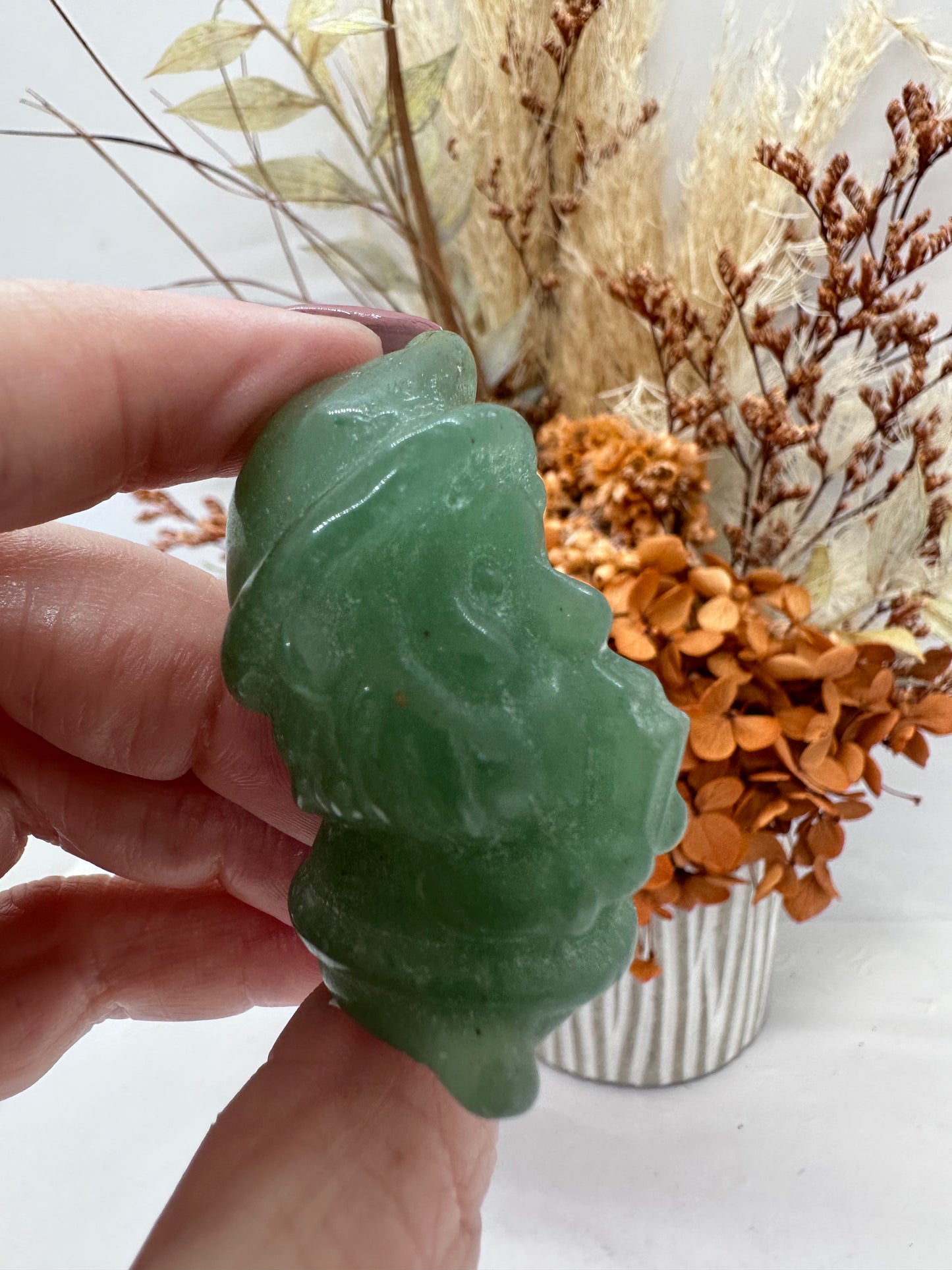Green Adventurine Elf with Present