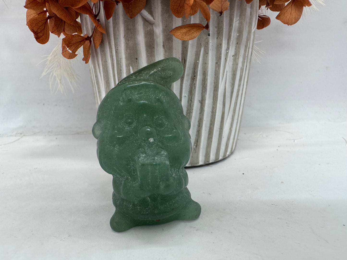 Green Adventurine Elf with Present