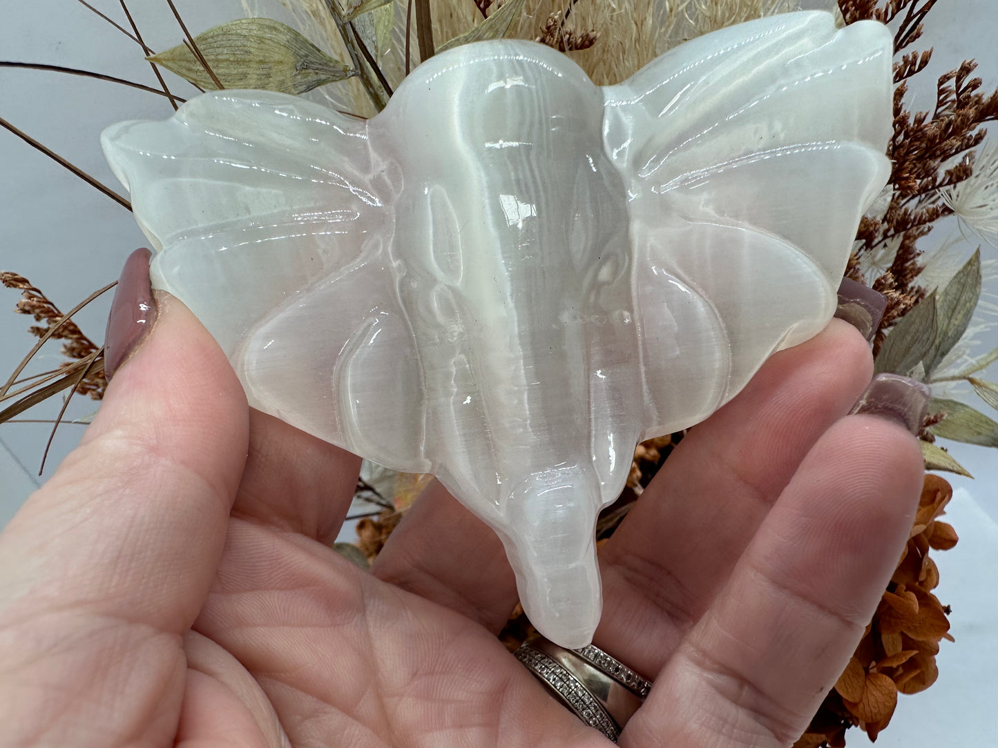 Polished Selenite Elephant
