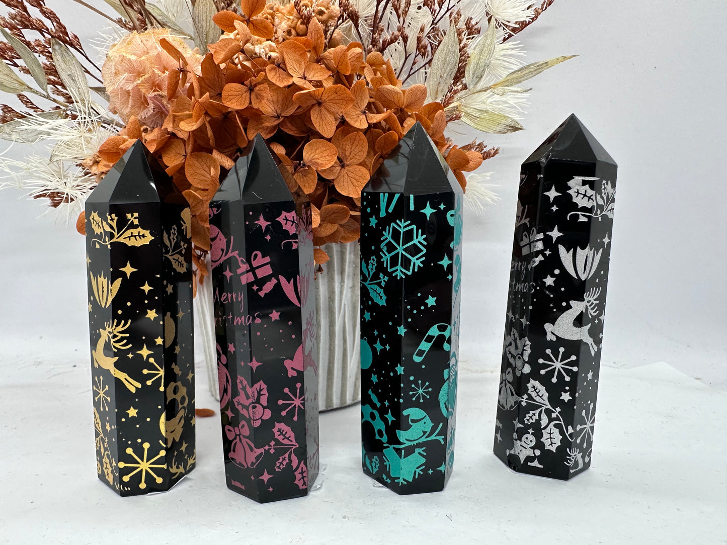 Obsidian Christmas Towers
