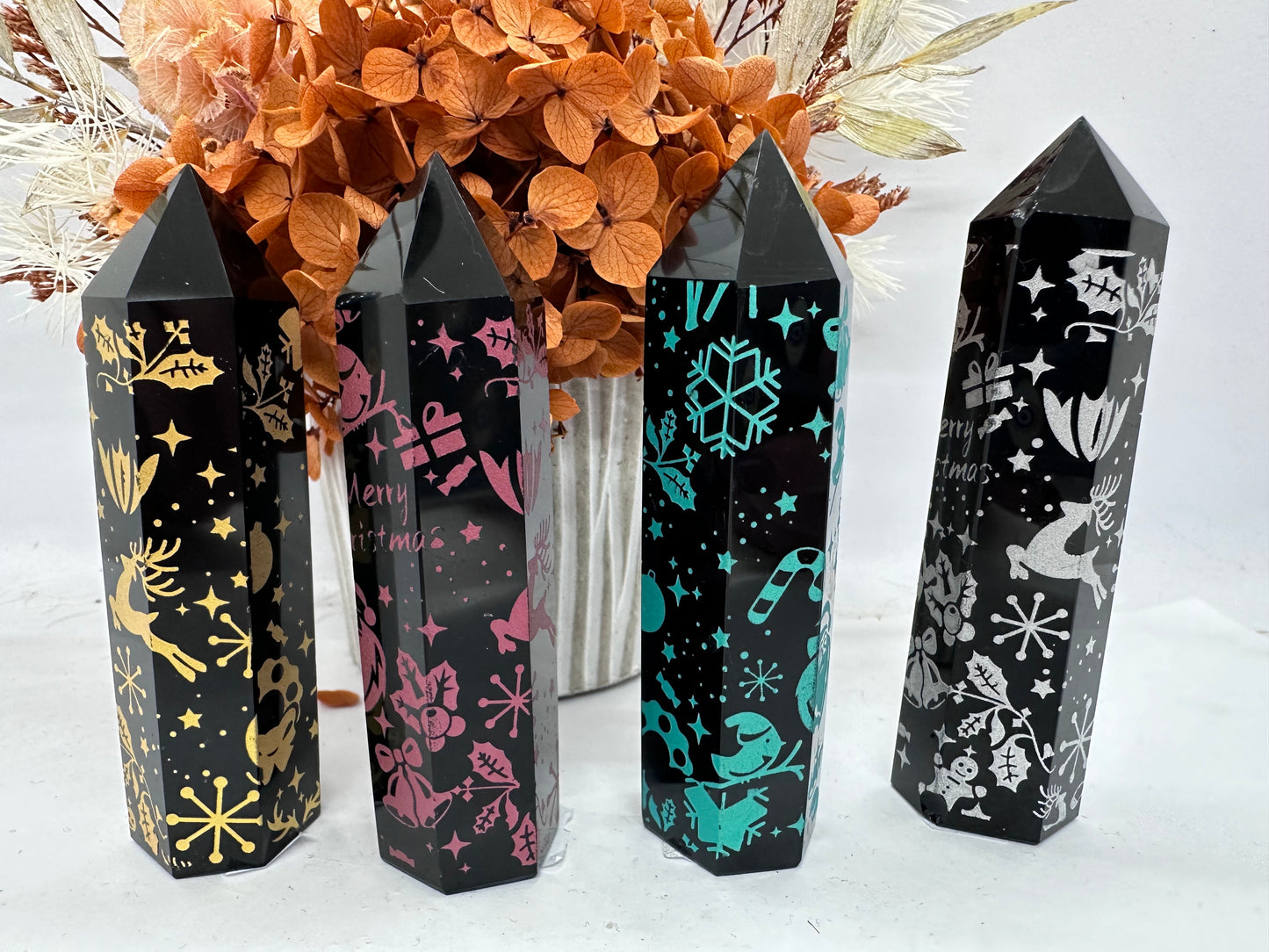 Obsidian Christmas Towers