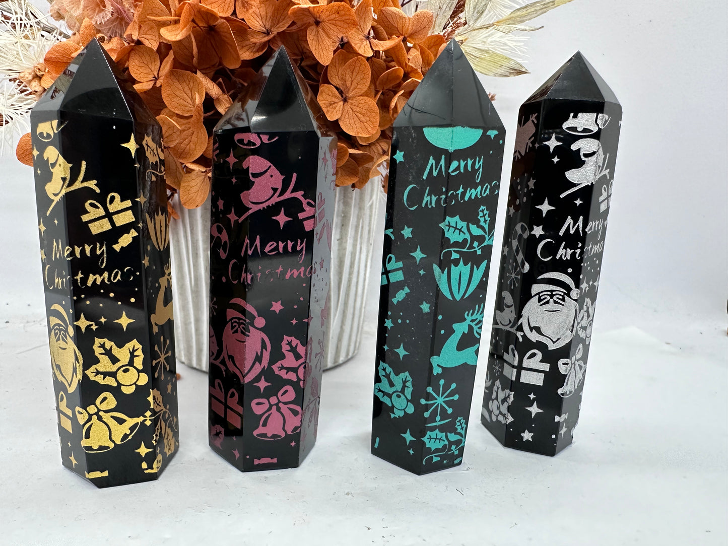 Obsidian Christmas Towers