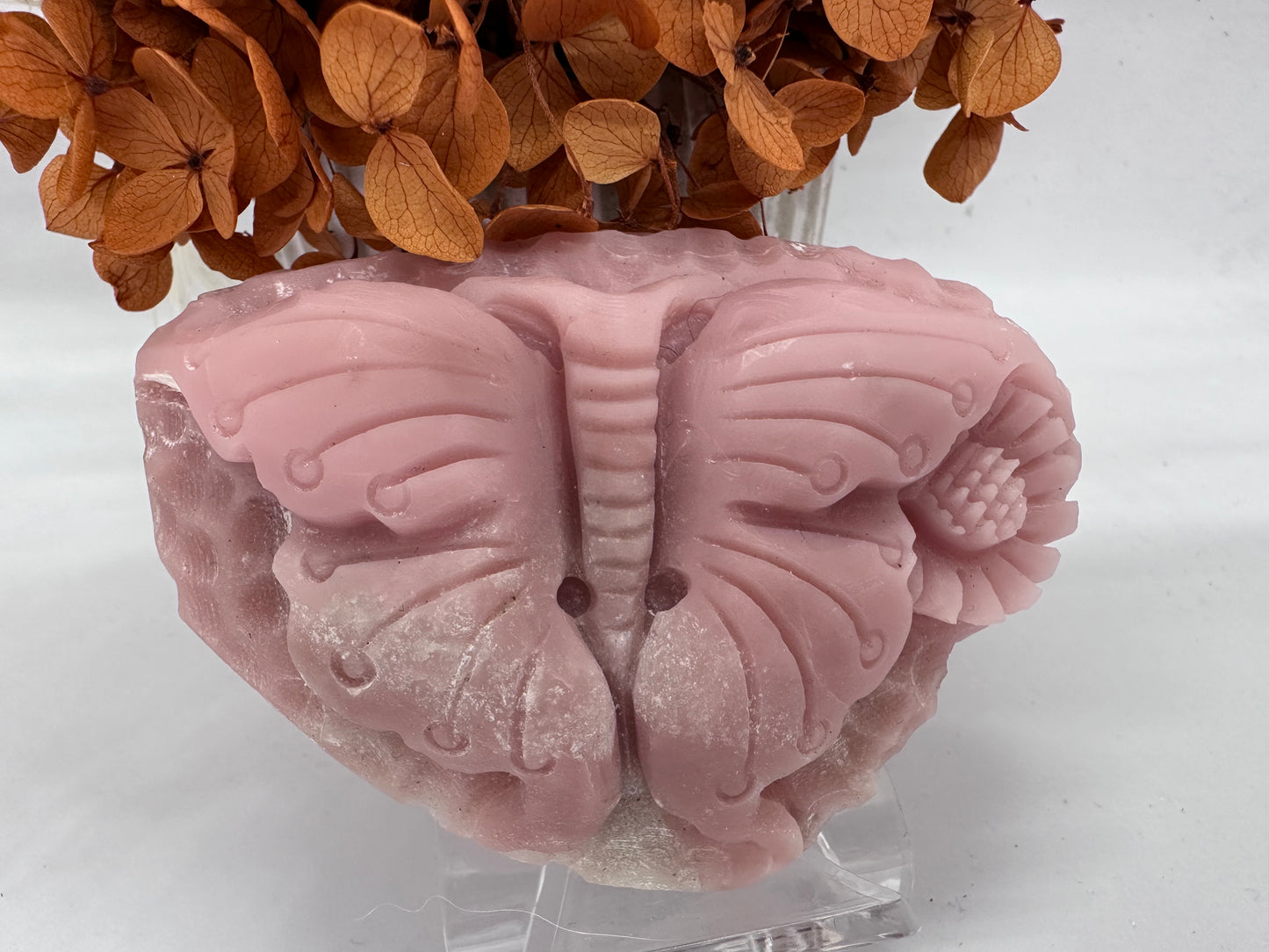 Pink Opal Butterfly Hand Carved