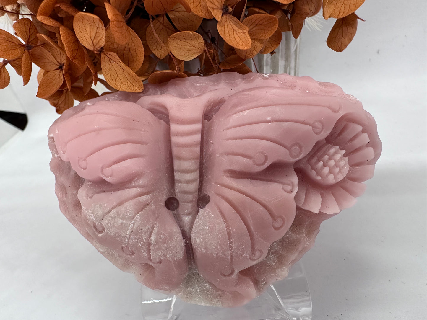 Pink Opal Butterfly Hand Carved