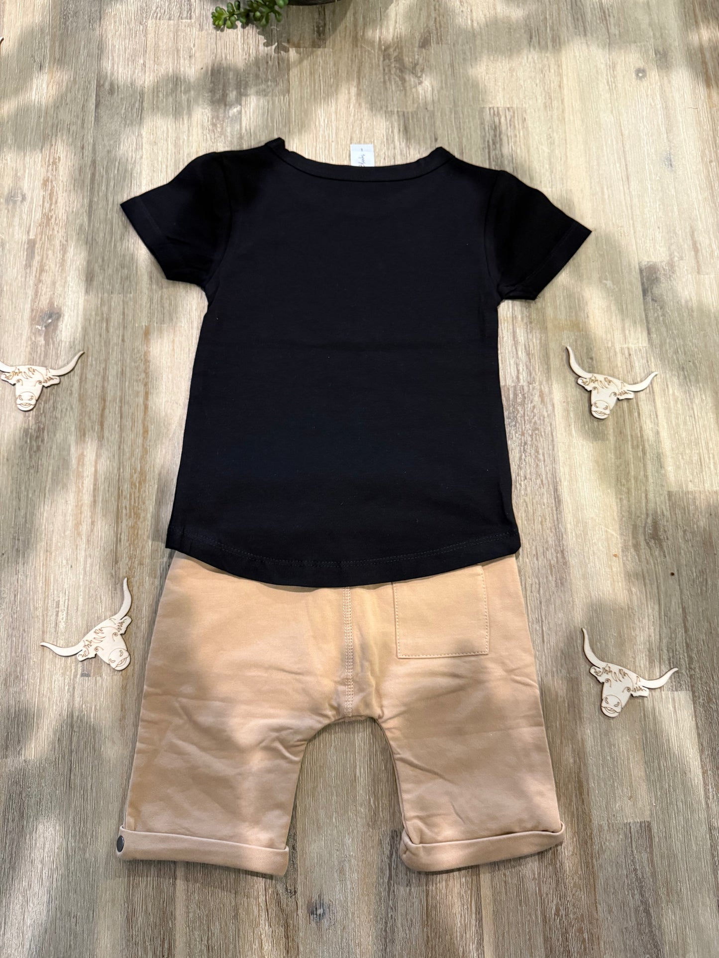 2 piece Unisex Set Blk/Caramel