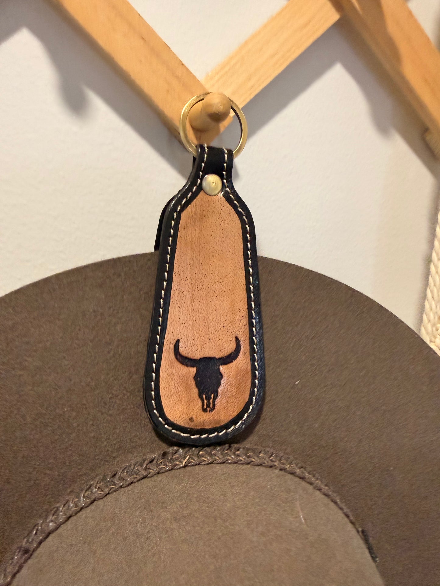 Leather Hand Tooled Hat Clips