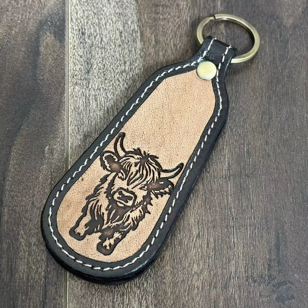 Leather Hand Tooled Hat Clips