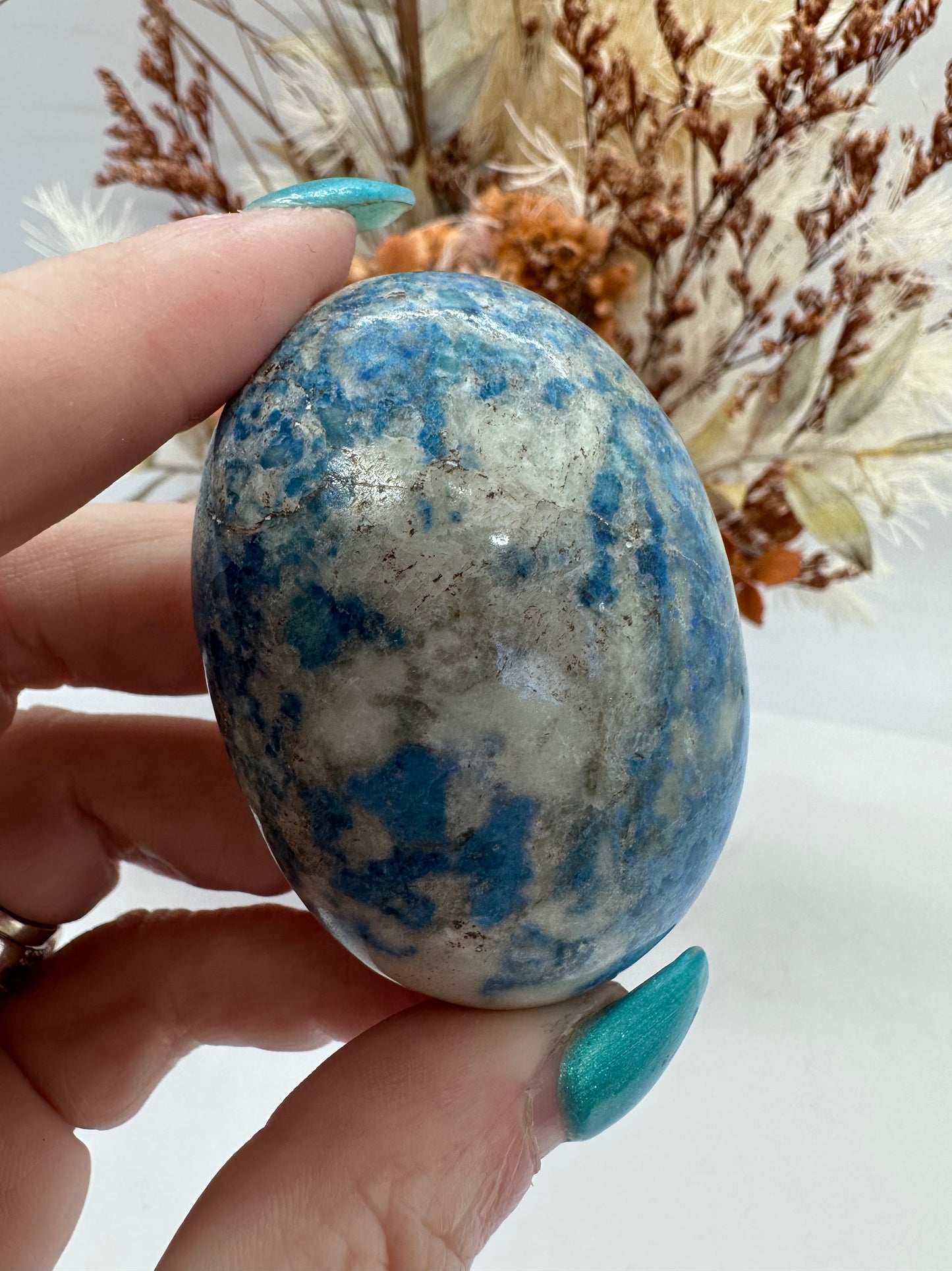 (1) Blue Sodolite with Hackmanite Palm