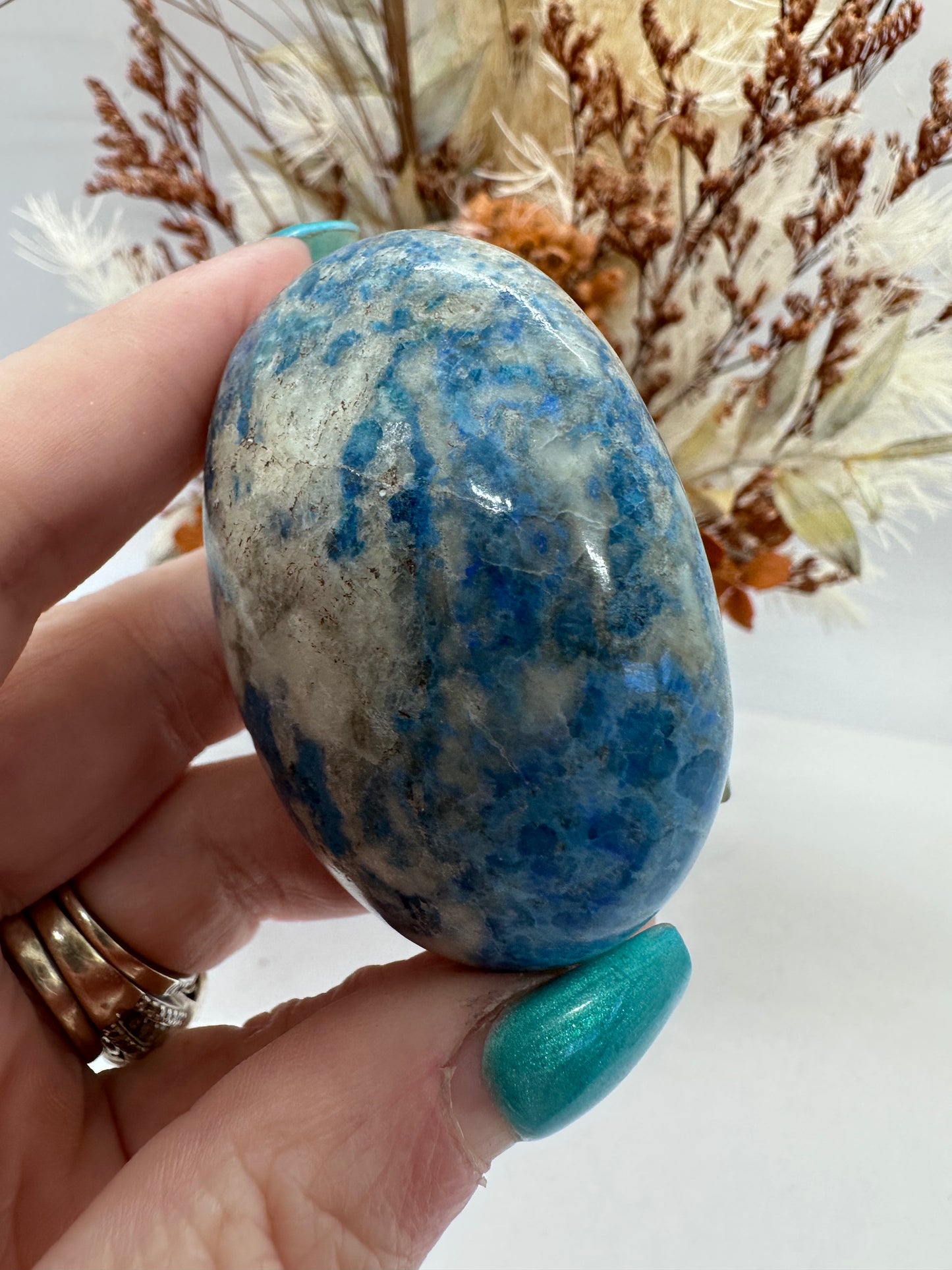 (1) Blue Sodolite with Hackmanite Palm