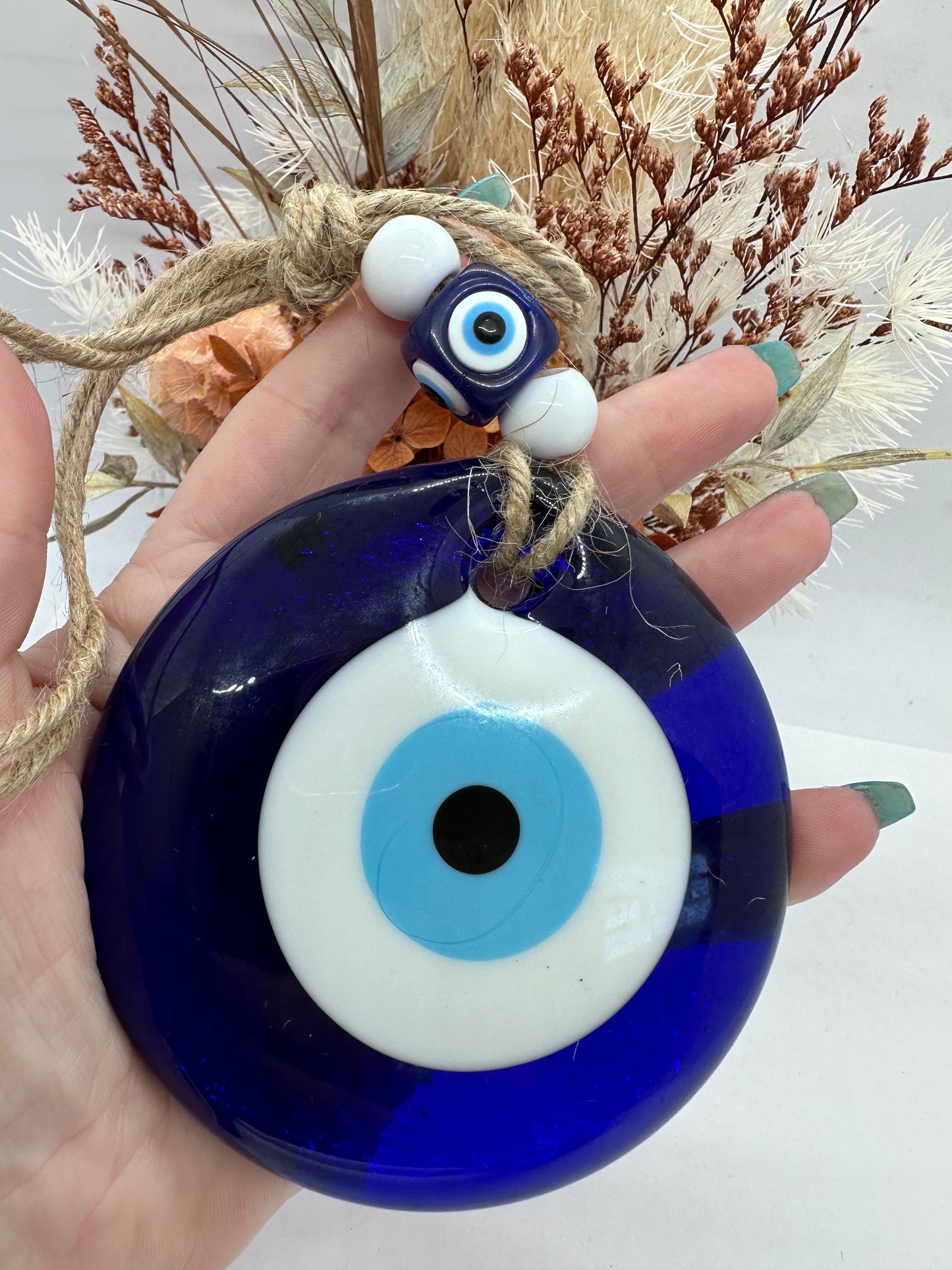 Round Glass Evil Eye Hanger