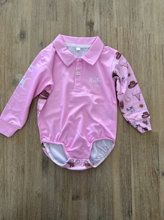 Pretty in Pastel Baby Fishing Romper