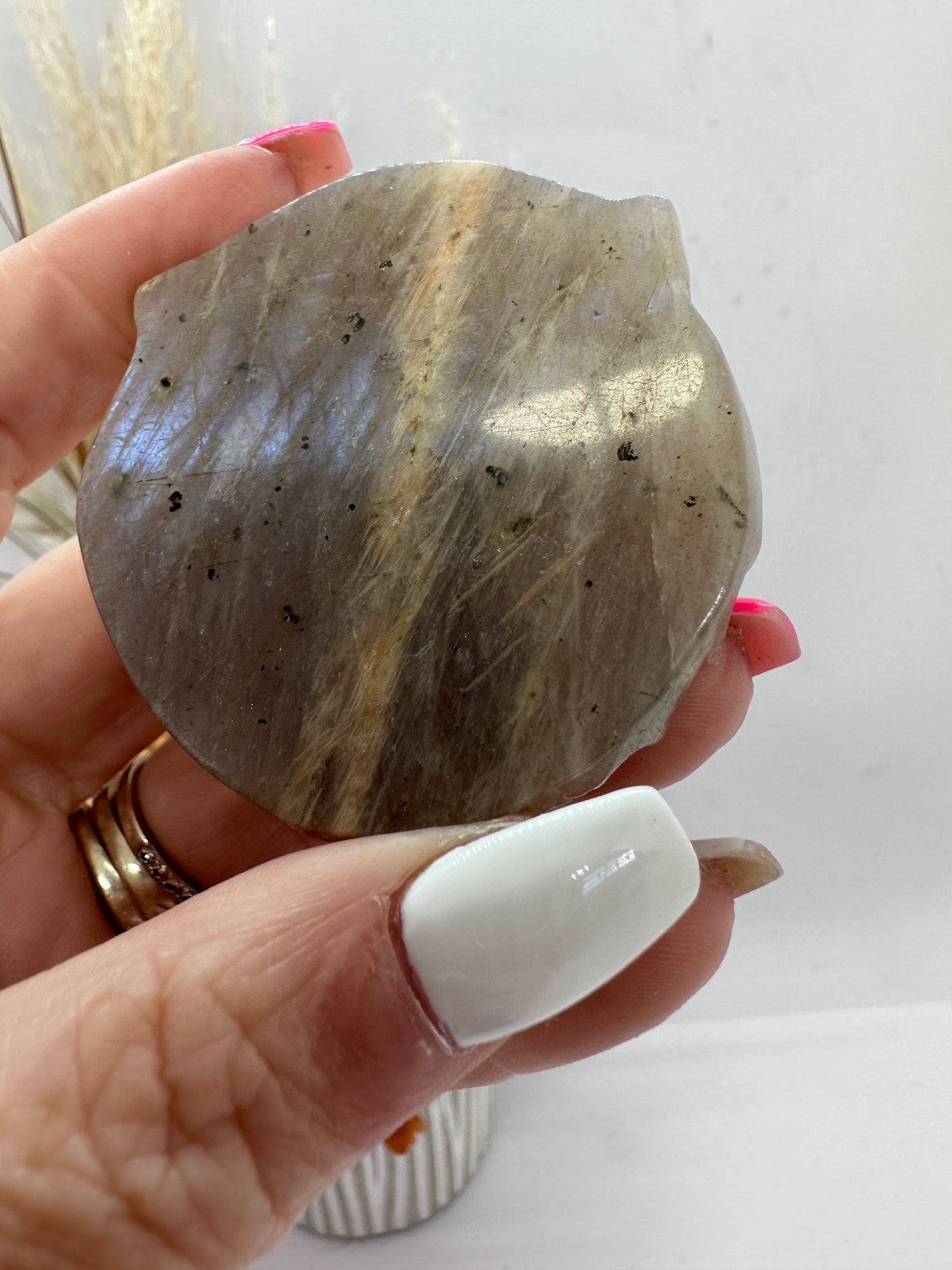 (1)moonstone with Sunstone Lion