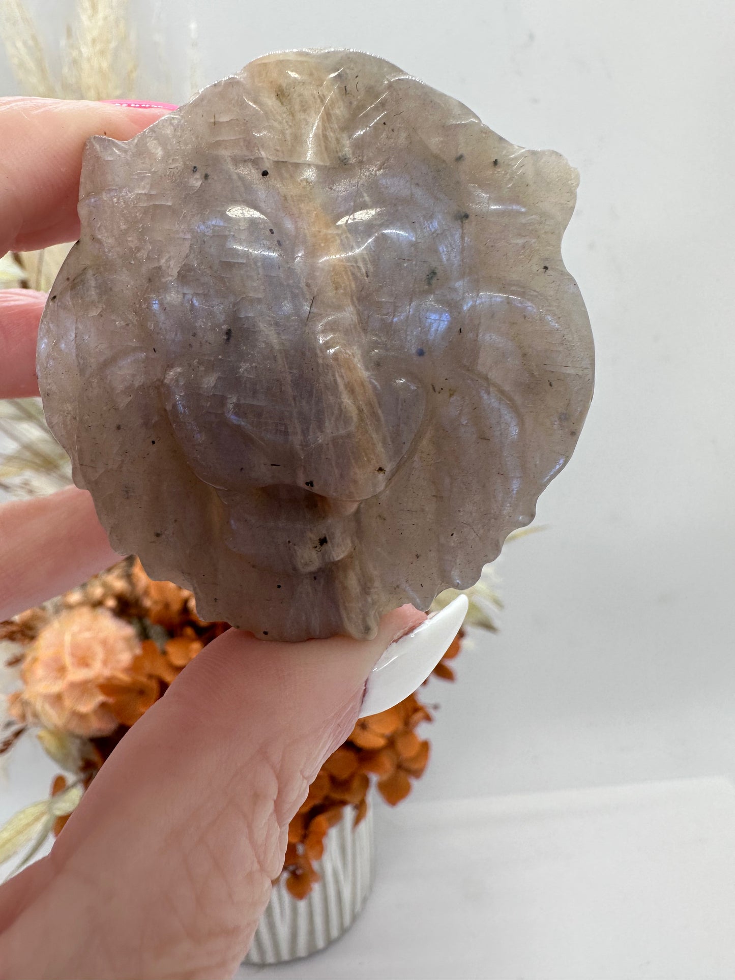 (1)moonstone with Sunstone Lion