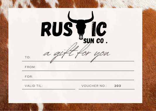 Rustic Sun Co Gift Vouchers